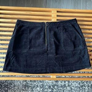 BP corduroy skirt in black with zipper front detail size 2X
